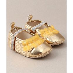 Cute Walk by Babyhug Embellished Booties - Golden