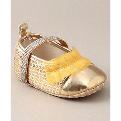 Cute Walk by Babyhug Embellished Booties - Golden