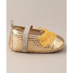 Cute Walk by Babyhug Embellished Booties - Golden