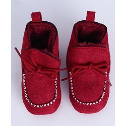 Cute Walk by Babyhug Shoes Style Booties - Red