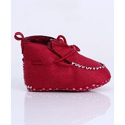 Cute Walk by Babyhug Shoes Style Booties - Red