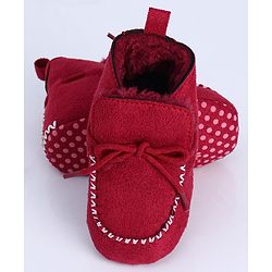 Cute Walk by Babyhug Shoes Style Booties - Red