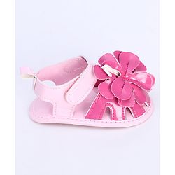 Cute Walk by Babyhug Booties Floral Applique - Beige