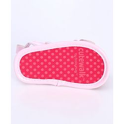 Cute Walk by Babyhug Booties Floral Applique - Beige