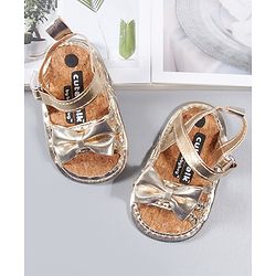 Cute Walk by Babyhug Booties Bow Applique - Silver