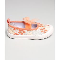 Cute Walk by Babyhug Casual Shoes Floral Embroidered - Orange