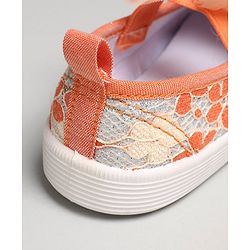 Cute Walk by Babyhug Casual Shoes Floral Embroidered - Orange