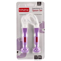 Babyhug Panda Silicone Tip Spoon Set of 2 - Purple