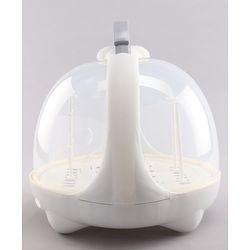 Babyhug Portable Covered Drying Rack for Baby Bottles & Accessories  White & Grey | BPA Free | Dust Proof | Easy Cleaning | Travel Friendly