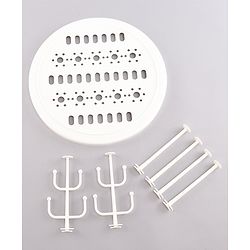 Babyhug Portable Covered Drying Rack for Baby Bottles & Accessories  White & Grey | BPA Free | Dust Proof | Easy Cleaning | Travel Friendly