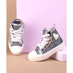 Cute Walk by Babyhug Casual Shoes Heart Embroidered - Blue - EU 26 Blue