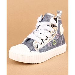 Cute Walk by Babyhug Casual Shoes Heart Embroidered - Blue - EU 26 Blue