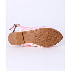 Cute Walk by Babyhug Party Wear Belly Shoes Bow Appliques - Pink