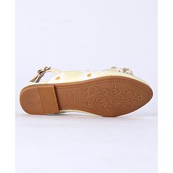 Cute Walk by Babyhug Party Wear Belly Shoes Bow Appliques - Light Yellow