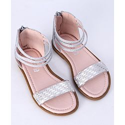 Cute Walk by Babyhug Shimmery Sandals - Silver