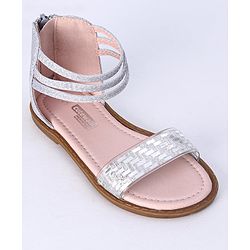 Cute Walk by Babyhug Shimmery Sandals - Silver