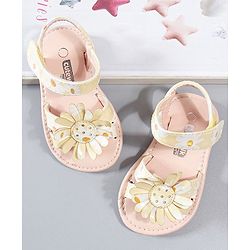Cute Walk by Babyhug Sandals Floral Applique - Yellow