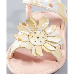 Cute Walk by Babyhug Sandals Floral Applique - Yellow