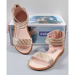 Cute Walk by Babyhug Shimmery Sandals - Silver
