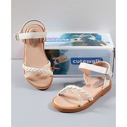 Cute Walk by Babyhug Sandals - White