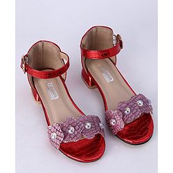 Cute Walk by Babyhug Sandals With Studded Pearls - Golden