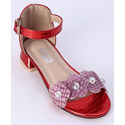 Cute Walk by Babyhug Sandals With Studded Pearls - Golden