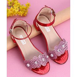 Cute Walk by Babyhug Sandals With Studded Pearls - Golden