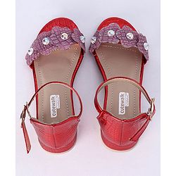 Cute Walk by Babyhug Sandals With Studded Pearls - Golden