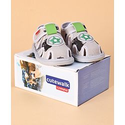 Cute Walk by Babyhug Sandals Captain America Applique - Grey