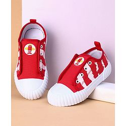 Cute Walk by Babyhug Casual Shoes Aeroplane Patch - Red White
