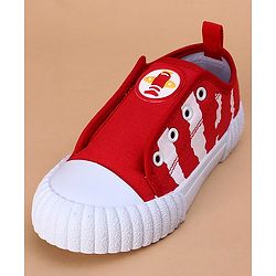Cute Walk by Babyhug Casual Shoes Aeroplane Patch - Red White