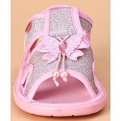 Cute Walk by Babyhug Party Wear Sandals Butterfly Appliques - Pink