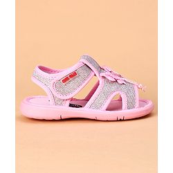 Cute Walk by Babyhug Party Wear Sandals Butterfly Appliques - Pink