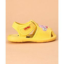 Cute Walk by Babyhug Sandals Heart Embroidery - Yellow