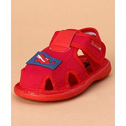 Cute Walk by Babyhug Sandals Crocodile Patch - Red