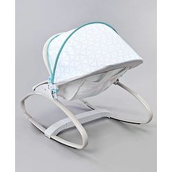 Babyhug Baby Rocker with Soothing Vibrations & Music With Canopy - Grey