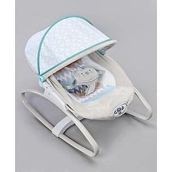 Babyhug Baby Rocker with Soothing Vibrations & Music With Canopy - Grey