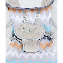 Babyhug Baby Rocker with Soothing Vibrations & Music With Canopy - Grey