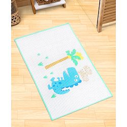 Babyhug Multipurpose Air Filled Waterproof Mat Dino Print - White