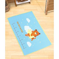 Babyhug Multipurpose Air Filled Waterproof Mat Bear Print - Blue - L 89.5 x B 58 cm Blue