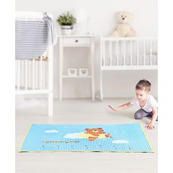 Babyhug Multipurpose Air Filled Waterproof Mat Bear Print - Blue - L 89.5 x B 58 cm Blue