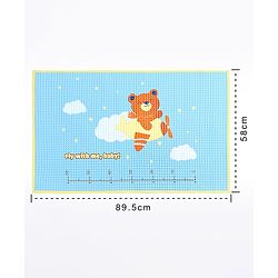 Babyhug Multipurpose Air Filled Waterproof Mat Bear Print - Blue - L 89.5 x B 58 cm Blue