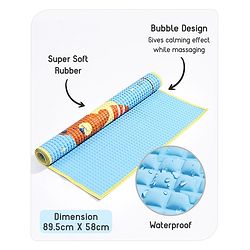 Babyhug Multipurpose Air Filled Waterproof Mat Bear Print - Blue - L 89.5 x B 58 cm Blue