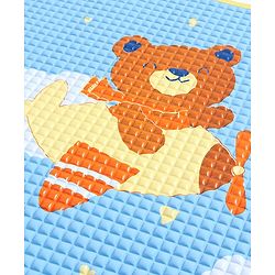 Babyhug Multipurpose Air Filled Waterproof Mat Bear Print - Blue - L 89.5 x B 58 cm Blue