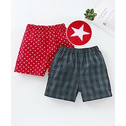 Babyhug 100% Cotton Boxers Pack of 2 - Navy Red
