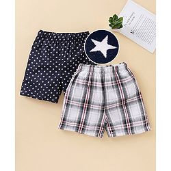 Babyhug 100% Cotton Boxers Pack of 2 - Navy Blue White