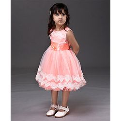 Babyhug Sleeveless Frock - Peach
