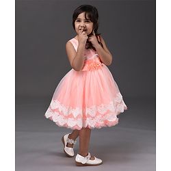 Babyhug Sleeveless Frock - Peach