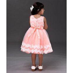Babyhug Sleeveless Frock - Peach