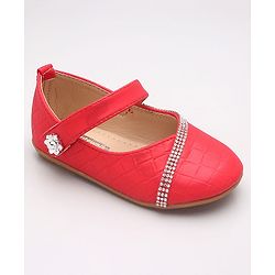 Cute Walk by Babyhug Sequin Embellished Belly Shoes - Red
